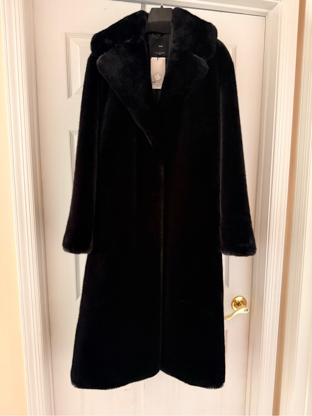 Oversized Fur Coat - Black - Size XS
